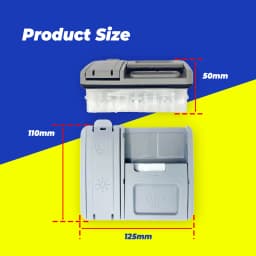SAIPU SP-D02B 17476000008523 Mini Dishwasher Detergent Dispenser 220-240V 50-60Hz 2.3KW±10% Gray/RESET Terminal/125.6*106.3