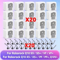 Fit For Roborock Q10 S5/ Q10 S5+/ Q10 VF/ Q10 VF+, Q10 X5/ Q10 X5+/ Q10 PF/Q10 PF+, Q10V+ Plus Parts Main Side Brush Dust Bag