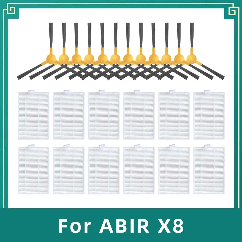 Compatible For ABIR X8 Robot Vacuum Cleaner Side Brush Hepa Filter Accessories Replacement Attachment Spare Parts Kit