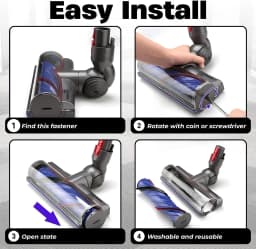 For Dyson V7 V8 V10 V11 V15 Vacuum Cleaner Anti Entangleme Direct Drive Cleaner Head , Motorhead Cleaner Head Brush Turbine Tool