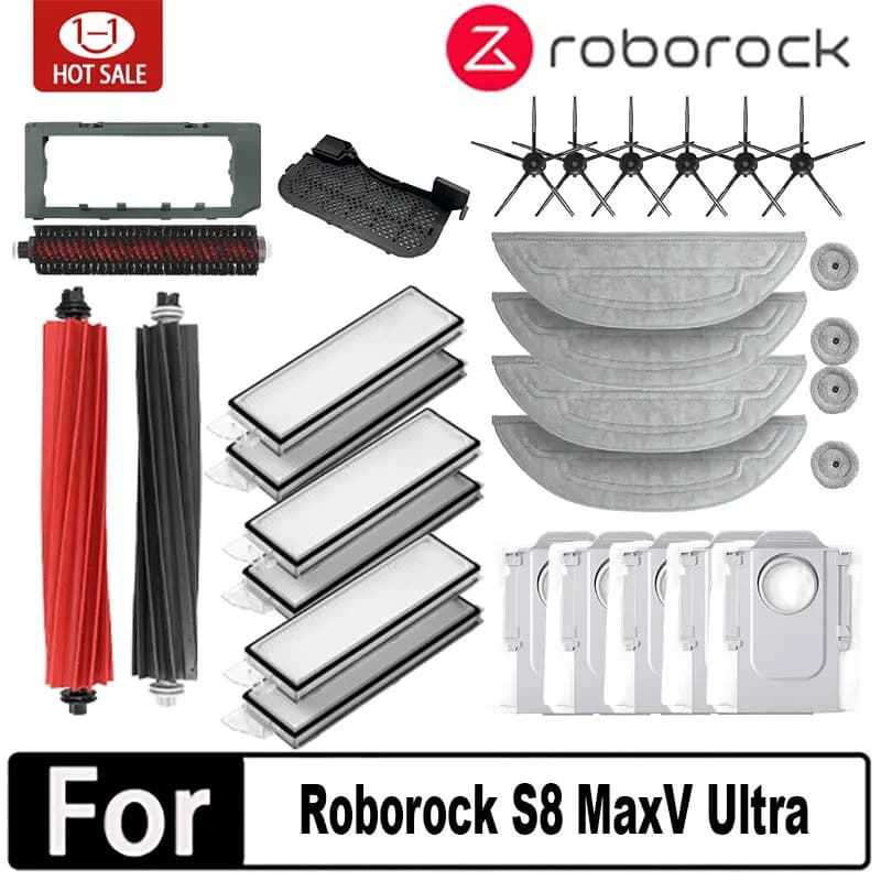 Roborock S8 Max V Ultra G20s Robot Vacuum Cleaner Accessories Mop Choth Vacuum Bags Side Brush Filter Replaceable Spare Parts