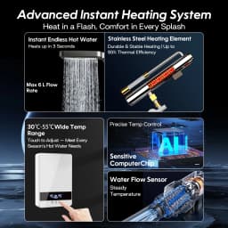 Instant Electric Tankless Water Heater Shower Bathroom Bath Water Heater 220V 7000W Temperature Automatica Household Hotel