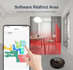 Robot Vacuum Cleaner ABIR K30 with Auto-empty Dock, 6500PA Suction, Multi-Floor Maping, Customized Wet Dry Room Cleaning