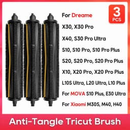 TriCut Brush Fit For Dreame X40 Ultra, X30 Pro, X20 Pro, S10, S20 Pro Plus, L10S Pro Ultra, Mova E30 Ultra, Xiaomi M30S, M40,H40