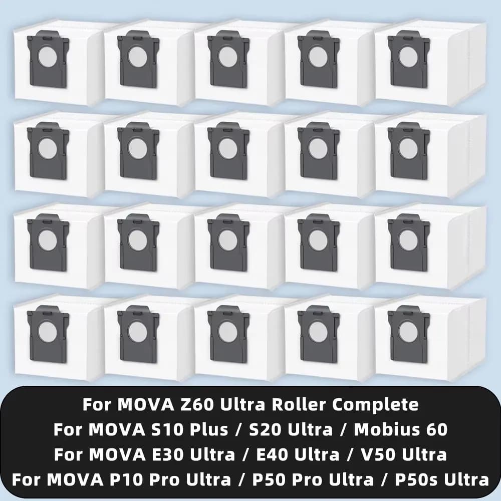 Dust Bag Compatible For MOVA E30 E40 P50s S20 V50 Ultra / P10 P50 Pro Ultra / Mobius 60 / S10 Plus / Z60 Ultra Roller Complete