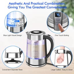Smart Thermostatic Glass Electric Kettle 1.8L Capacity Automatic Thermostat Suitable for Home, Office, Hotel