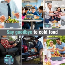 TINSOL New 3.5L Electric Heated Lunch Box No Water Refillable Food Heated Lunch Box Car Work Lunch Heater 90W Fast Heating