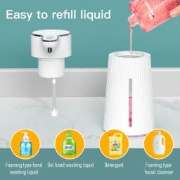 400ml Automatic Foam Soap Dispensers Bathroom Smart Washing Hand Machine with USB Charging Mounted Infrared Sensor