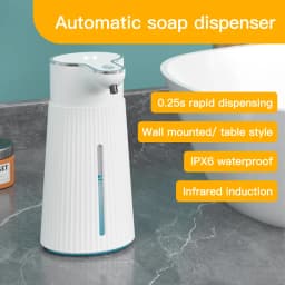 400ml Automatic Foam Soap Dispensers Bathroom Smart Washing Hand Machine with USB Charging Mounted Infrared Sensor