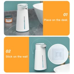 400ml Automatic Foam Soap Dispensers Bathroom Smart Washing Hand Machine with USB Charging Mounted Infrared Sensor