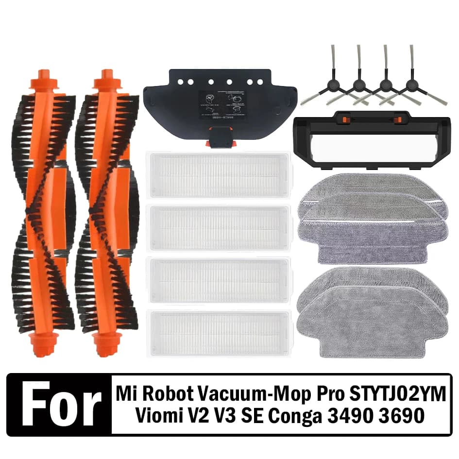 For Xiaomi Mi Robot Vacuum-Mop Pro STYTJ02YM Viomi V2 V3 SE Conga 3490 3690 Accessories Main Side Brush Hepa Filter Mop