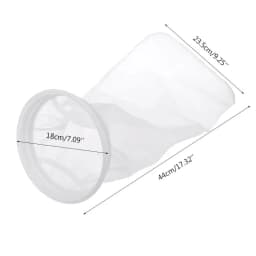 M7DF Nylon Filter Bag Aquarium Filter Sock for Fish for Tank 17 Inch Length 7 Inch Diameter Ring Removing Organic Waste