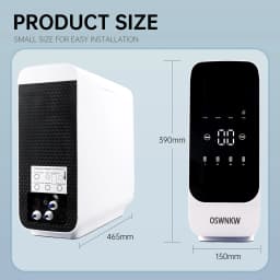 OSWNKW 600GPD High Flow Tankless RO System, Reduce TDS, 1:2Drain Ratio, Mineralized, UV Light, Compact Under Sink Water Purifier