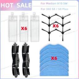 Fit For Beko VRR70214VB/VRR80214VB/VRR94314VB/VRR60314VW, Polaris 5001/5002/6001,360 S8/S8 Plus, Medion X10 SW Brush Filter Mop