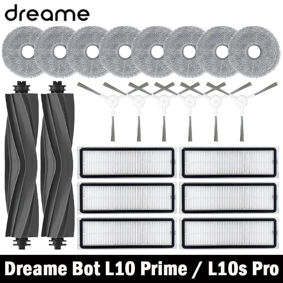 Dreame Bot L10 Prime / L10s Pro / L10 Pro Parts Accessories Main Brush Side Brush Hepa Filter Mop Cloth Replacement Spare
