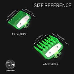 Professional Hair Clipper Guide 2Pcs for Wahl, Madeshow, JRL - 1.5mm/4.5mm, Transparent, Metal Buckle