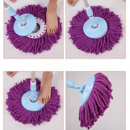 Universal 360 ° Rotating Mop Head Microfibers Round 16mm Mopping Head Microfiber Spin Mop Rags Cloth Replacement Clean Tool
