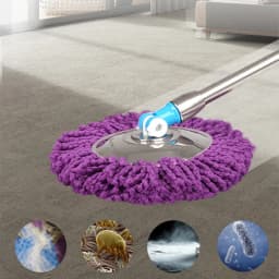 Universal 360 ° Rotating Mop Head Microfibers Round 16mm Mopping Head Microfiber Spin Mop Rags Cloth Replacement Clean Tool