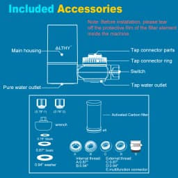 ALTHY Faucet Tap Water Filter Purifier System, Reduces Lead, Chlorine & Bad Taste NSF Certified 320-Gallon Kitchen