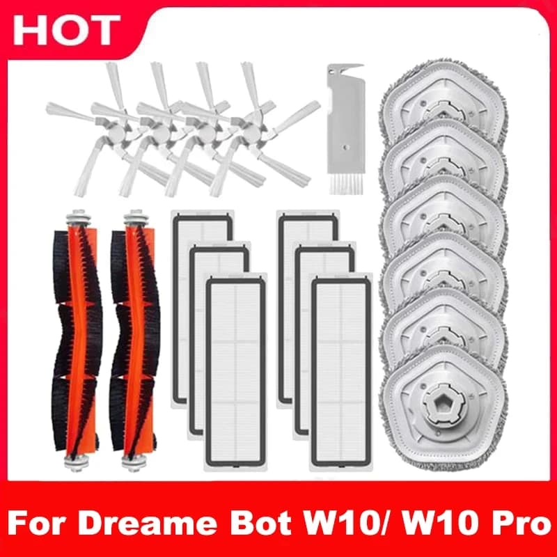 For Dreame Bot W10 / W10 PRO Accessories Robot Vacuum Cleaner HEPA Filter Main Side Brush Mop Cloth Pad Replacement Parts