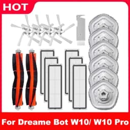 For Dreame Bot W10 / W10 PRO Accessories Robot Vacuum Cleaner HEPA Filter Main Side Brush Mop Cloth Pad Replacement Parts