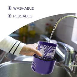 Washable Big Filter Unit For Dyson V10 Sv12 Cyclone Animal Absolute Total Clean Cordless Vacuum Cleaner, Replace Filter