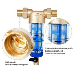 Waternoble 40 Micron Spin-Down Sediment Filter Brass Prefilter & Stainless Steel Mesh For Enhanced Water Quality & Rust Removal