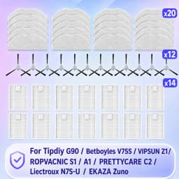 Fit For ROPVACNIC S1/ A1, PRETTYCARE C2, Tipdiy G90,Betboyles V75S, Liectroux N7S-U,VIPSUN Z1, EKAZA Zuno Mop Cloth Brush Filter
