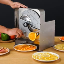 Commercial Vegetable and Fruit Multi-Function Slicer Electric Automatic Lemon Potato Slicer Manual and Electric Dual Use