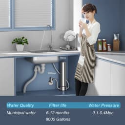 ALTHY U200PRO Kitchen Under Sink Drinking Water Filter Purifier With Faucet Reduces Bacteria, Metal,Lead, Chlorine and Odor
