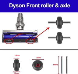 Soleplate Wheels for Dyson V6 V7 V8 V10 V11 V15 DC58 DC59 DC62 Direct Drive Cleaner Head,not for soft roller head