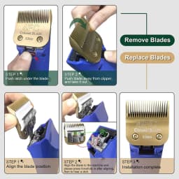 Replacement Detachable Pet Dog Clipper Ceramic Blades Set Compatible with Andis,Oster A5,Wahl KM10 Series Clippers