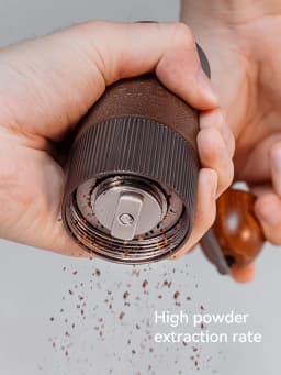 HiBREW Manual Coffee Grinder Aluminum Conical Burr Capacity 22g Hand Coffee Grinder with 11 Levels Adjustable Setting Pour Over