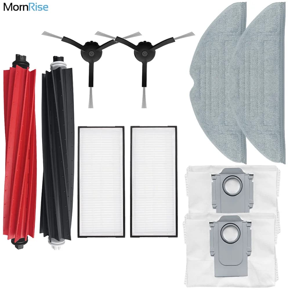 Accessories For Roborock S8/S8+/S8 Pro Ultra Vacuum Cleaner Spare Parts Replacement Kit Roller Brush Dust Bag Filter Mop Cloth