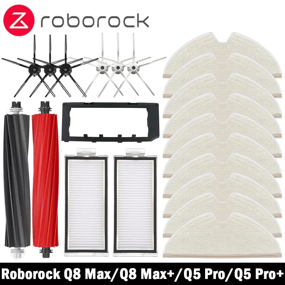 Roborock Q8 Max / Q8 Max+ / Q5 Pro / Q5 Pro+ Robot Vacuum Cleaner Accessories Main Brush Cover HEPA Filter Mop Pad Spare Parts