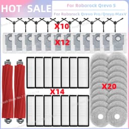 Fit For (Roborock Qrevo S, Qrevo Pro, Qrevo MaxV, Qrevo Plus) Vacuum Parts Main Roller Side Brush Filter Mop Pad Cloth Dust Bag