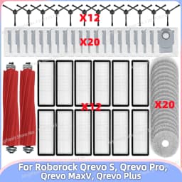 Fit For (Roborock Qrevo S, Qrevo Pro, Qrevo MaxV, Qrevo Plus) Vacuum Parts Main Roller Side Brush Filter Mop Pad Cloth Dust Bag