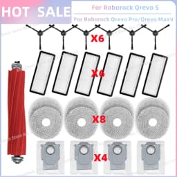 Fit For (Roborock Qrevo S, Qrevo Pro, Qrevo MaxV, Qrevo Plus) Vacuum Parts Main Roller Side Brush Filter Mop Pad Cloth Dust Bag