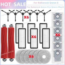 Fit For (Roborock Qrevo S, Qrevo Pro, Qrevo MaxV, Qrevo Plus) Vacuum Parts Main Roller Side Brush Filter Mop Pad Cloth Dust Bag