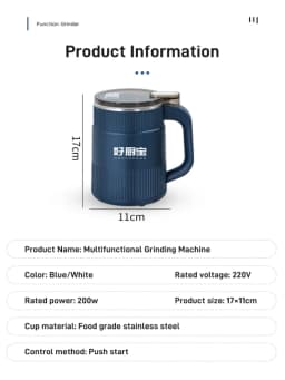 【Ultra-Fine Powder】 Household Grinder Coffee Bean Grain Crushing Mill Electric Small Powder Grinding 【US/UK/EU Plug】