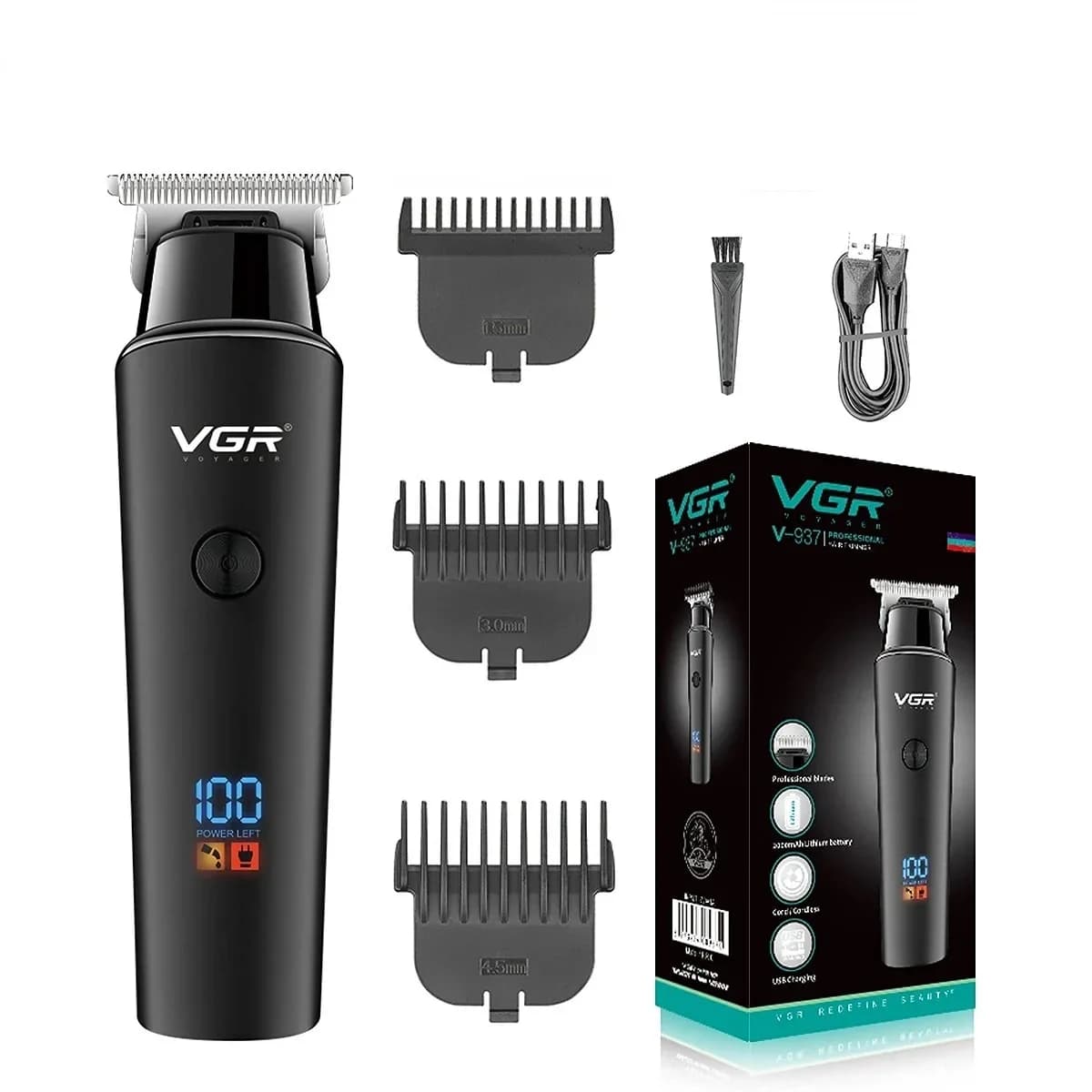 VGR Hair Cutting Machine Electric Hair Clipper Professional Beard Hair Trimmer Face Haircut Mustache Barber Trimer For Men V-937