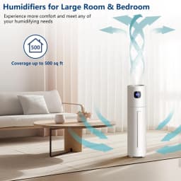 12L Humidifier Floor-Mounted Air Purification Large-Capacity Heavy Fog Intelligent Household Touch AC Negative Ions White