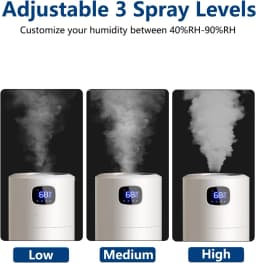12L Humidifier Floor-Mounted Air Purification Large-Capacity Heavy Fog Intelligent Household Touch AC Negative Ions White