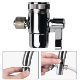 1pc Faucet Diverter Valve M22 Silver Above Counter Water Filter For 1/4" RO Tubing Water System Home Appliance Accessories
