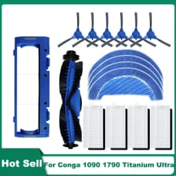 Fit For Conga 1090 / 1790 Ultra / 1790 Titanium Roller Side Brush Hepa Filter Mop Rag Robot Vacuums Spare Part Accessories