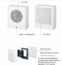 Desktop Air Purifier With HEPA Filter Portable Air Cleaner Odor Remover Air Freshener for Car Bedroom Office Mini Air Purifier
