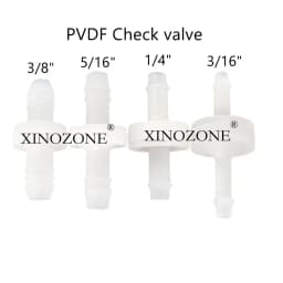 Plastic Check Valve Ozone Valve Non-return Diaphragm OD 6.5mm 3mm PVDF Materials HL-DFCV0104
