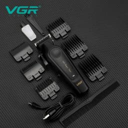 VGR V-197 High-End Professional Hair Clipper with Metal Leather Body Hair Trimmer with 7000 RPM Oil Head Carving and Push Cuttin