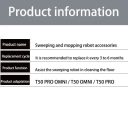 ECOVACS T50 PRO OMNI /T50 PRO  / T50 OMNI Robot Vacuum Spare Parts Main Side Brush Mop Cloths HEPA Filters Dust Bags Accessories
