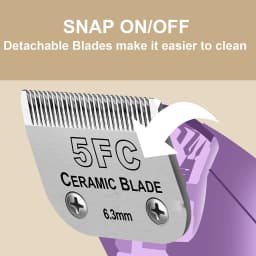 5FC Detachable Pet Dog Cat Grooming Hair Trimmer Blade For Andis，Oster A5，Wahl KM Series Clipper，Made of Ceramic+Carbon Steel